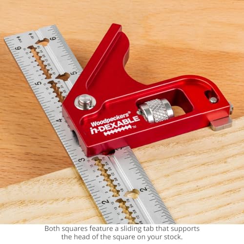 Woodpeckers inDexable Square System, Deluxe Mini Set, Feature Packed Woodworking Square - Includes 3 Blades & 4 Heads & 4 Rack-Its - color: Mini, style: Deluxe