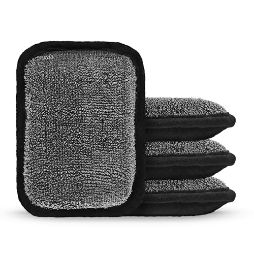 MEKER Grill Brush Bristle Replacement Pad, Ultra Safe Cleaning, Grill Cleaner Pad, Grill Brush Replacement Pad, 4 PCS - color: Black-4 Pads