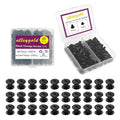 Alloygold 50 Sets M5x6 Matte Black Chicago Screws Leather Rivets Slotted Phillip Head Screw Rivets Chicago Bolts for DIY Leather Craft Bookbinding 3/16" x1/4" - color: matte black, size: M5*6mm