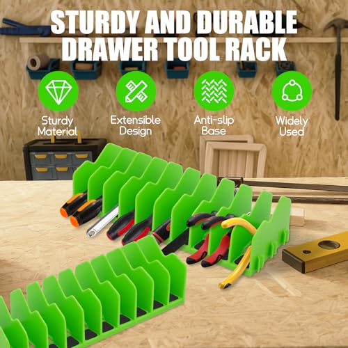 Pliers Organizer, 2-Pack 20-Slot Expandable Tool Rack, Green - color: Green, size: 2Pack