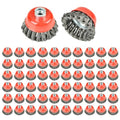AAIN 60PCS 3 inch Wire Wheel Brush Twisted Knotted Cup Brush for Grinders - size: 60 pack, style: 3 Inch Knotted Cup Brush