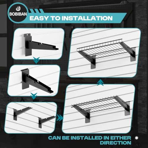 24PCS Slatwall Accessories Set with Slat Wall Basket, Shelves, Hook