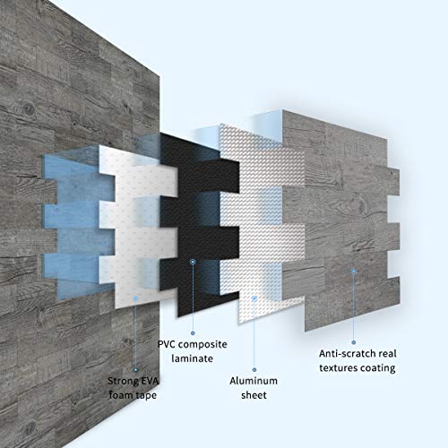 Art3d 10 Sheet (Pack of 10) Wall Panel Wood, Gray - color: Gray, size: 10 Sheet