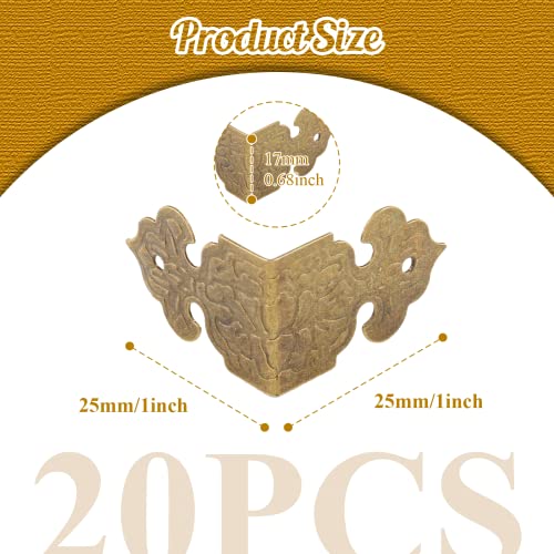 Antique Corner Protectors, 1 x 0.68inch, Style C, 20Pcs - size: 1 x 0.68inch (20Pcs), style: Style C