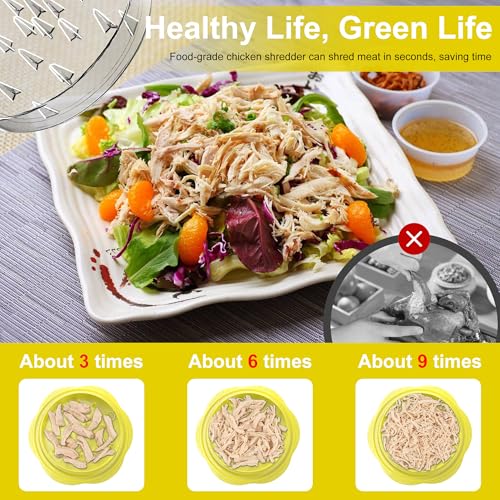 Chicken Shredder Tool Twist Large Meat Shredder with Brush&Fork, Yellow - color: Yellow