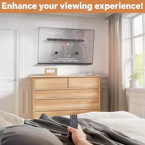 Studless Drywall TV Wall Mount, No Stud No Drill TV Bracket Hanger for 32-75 Inch TVs, Max Vesa 600x400mm up to 150lbs, Low Profile, Tilts 5°, Easy Install, Includes All Hardware & Level - size: 32"-75"