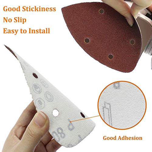 Mouse Detail Sander Sandpaper, 80 Grit, 5 Hole, 50 Pcs - size: 80 Grit - 50 Pcs