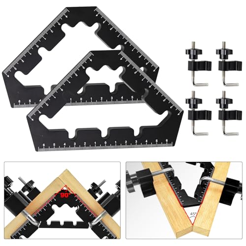 CNQLIS Corner Clamps for Woodworking Tools 45 and 90 Degree Clamps Aluminum Alloy Positioning Squares Right Angle Clamps Clamping Squares for Picture Frame Box Cabinets Drawersfor Frame Cabinet