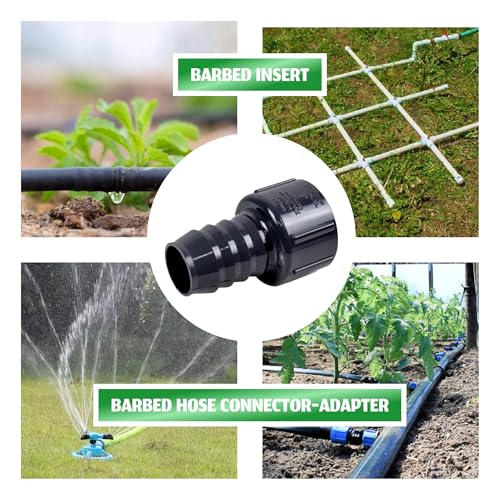 1" Barbed Insert x 1" Female NPT Threaded PVC Adapter-Barbed Hose Connector-Adapter Connects Flexible Pipe-Sch 40, Gray - size: 1" Barbed Insert x 1" FNPT, style: Adapter