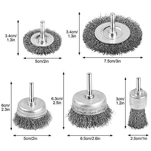 Wire Brush for Drill, Wire Wheel Brush Cup Set, Drill Wire Brush for Drill 1/4 Inch Arbor for Cleaning Rust, Stripping and Drill Attachment（Hexagonal） - style: Hexagonal