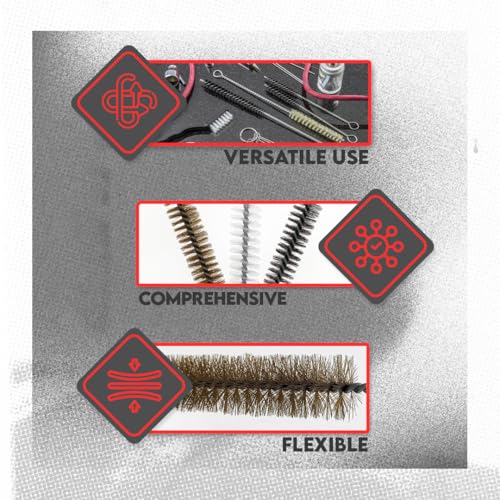 3 Piece Set of 16-Inch Tube Cleaning Brushes Copper, Stainless, Nylon for Various Surface Use (1.5-Inch Diameter) - size: 1.5-Inch Diameter
