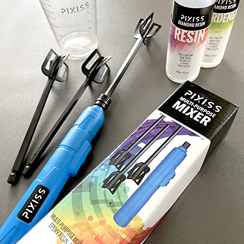 Epoxy Mixer Resin Mixer - Rechargeable Battery Electric Handheld Mixer for Resin Accessories, Epoxy Stirrer for Resin, Silicone Resin Molds Mixing, Epoxy Molds, DIY Crafts Tumblers, 3 Included Paddles