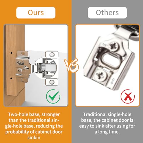 Chibery 20 Pack Face Frame Cabinet Hinges, 1/2" Overlay, Soft Close, 105° - size: 1/2 Inch Overlay