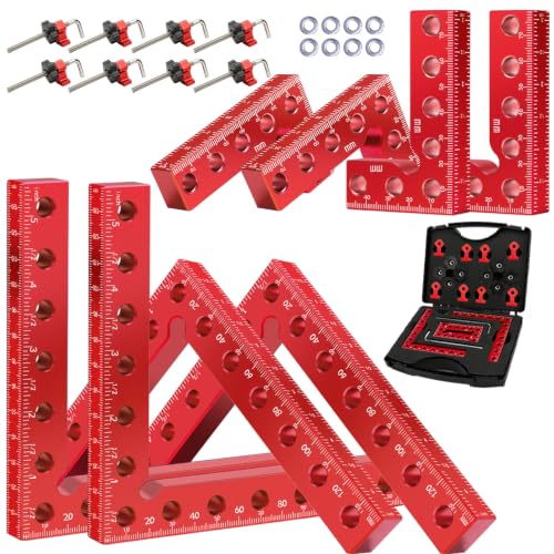 8PCS 90° Corner Clamps for Woodworking, Aluminum Right Angle Kit - size: 8pcs