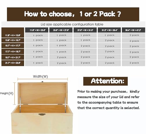 HBL' 2 Pack | Tension Adjustable Soft Close Hinges for Toy Boxes - size: 2 Pack