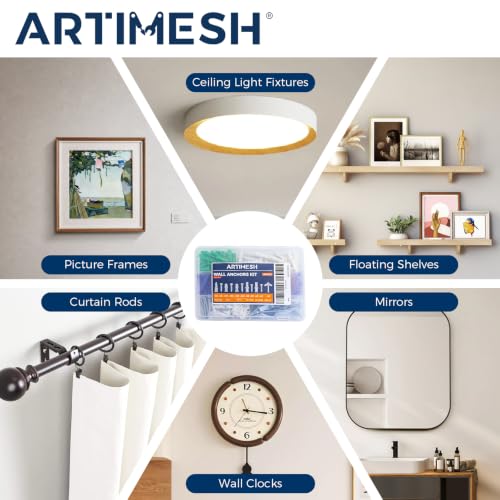 430PCS Wall Anchors Assortment Kit with Drywall Anchors and Screws, Toggle Bolt Anchors, 6 Sizes Picture Frame Hanging Kit