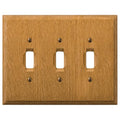 AMERELLE 4025TTT Traditional Triple 3 Toggle Wood Wallplate in Light Oak - size: Triple Toggle