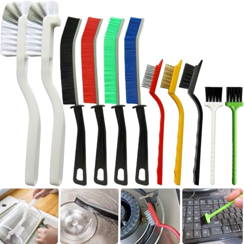 CRAFNEW 11Pcs Crevice Cleaning Brush Set, Hard Bristle Gap Cleaner Brushes