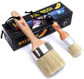 Chalk and Wax Paint Brushes for Furniture, 2 Pack Natural Bristles