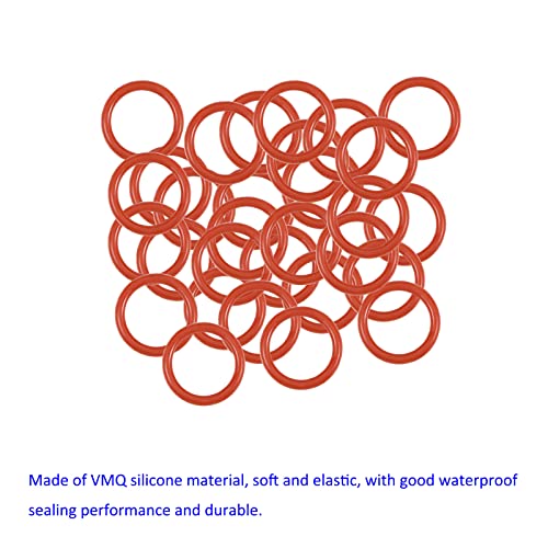 M METERXITY 30 Pack Silicone O-Rings - Garden Water Hose Rubber Sealing Gasket Ring, Soft & Elastic, Apply to Outdoor (6mmx8mmx1mm, Red) - size: 6mmx8mmx1mm