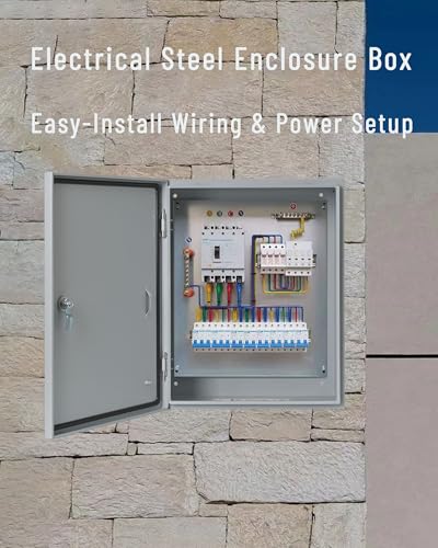 Waterproof Electrical Enclosure 20 x 20 x 6'', Outdoor Electrical Box Weatherproof, Electrical Junction Box with Reinforced Lock - size: 20 x 20 x 6''