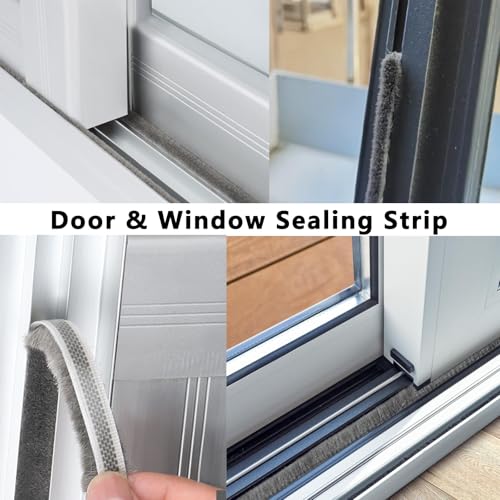 Brush Weather Stripping Door Window Seal,0.2"x0.4"x33FT - color: Gray, size: 0.2"x0.4"x33FT