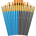 Artstorys Paint Brushes Set, 20 Pcs Acrylic Oil Watercolor Painting Brushes - color: Black,blue