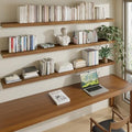ROGMARS 72 Inches Long Walnut Floating Shelves - color: Walnut, size: 72 Inch set of 3