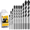 11-Piece Masonry Drill Bit Set & Concrete Drill Bit Set, 7 Sizes, 1/8"-1/2" - size: 11 pcs 1/8"-1/2" Masonry Drill Bit Set