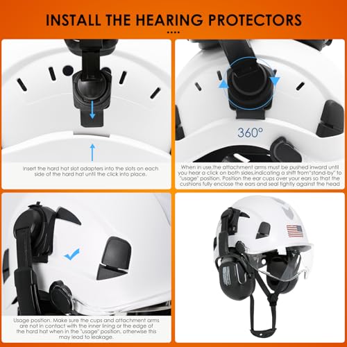 AOLAMEGS Hearing Protection Noise Cancelling Ear Muffs for Hard Hat