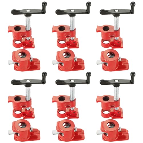 6 Pack 1/2" Wood Gluing Pipe Clamp Set, Pipe Clamps for Woodworking - style: 6 Pack, 1/2"