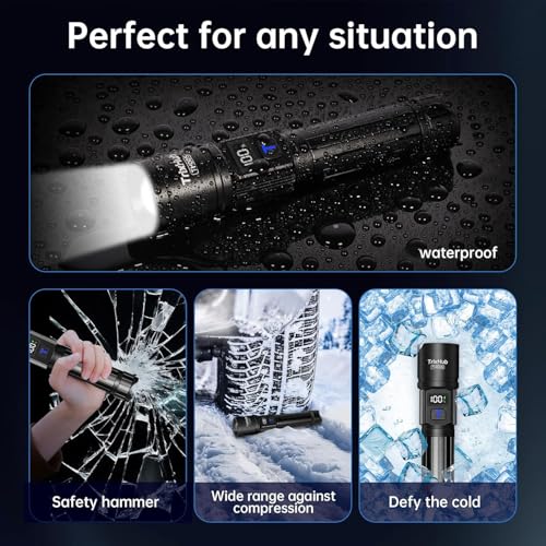 TrixHub Rechargeable Flashlights 2 Pack Super Bright High Lumens Flashlight - color: Black, size: 2 Pack