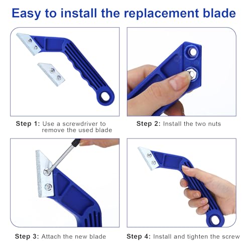 Blulu 11 Pcs Grout Float Set, Rubber Float, 6 Sponges, Angled Saw, Blue - color: Blue