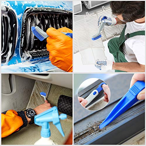 Patelai 4 Pcs Cleaning Brush Sets Small Scrub Household Use, White, Blue - color: White, Blue