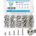 M6 x 8mm 12mm 16mm 20mm 25mm Button Head Socket Cap Screws Bolts, Stainless Steel 304, Metric Allen Hex Drive, Bright Finish, Fully Threaded, Assortment Kit 50PCS - size: Button M6x8-25 mm