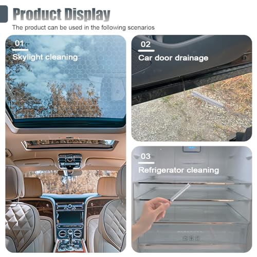 Long Drain Wire Brush, 60 Inch Flexible Pipe Tube Brush, Nylon Stainless Steel Sunroof Drain Cleaning Tool & Straw Cleaning Brush for Home, Kitchen, Fish Tank, Water Pump Accessories