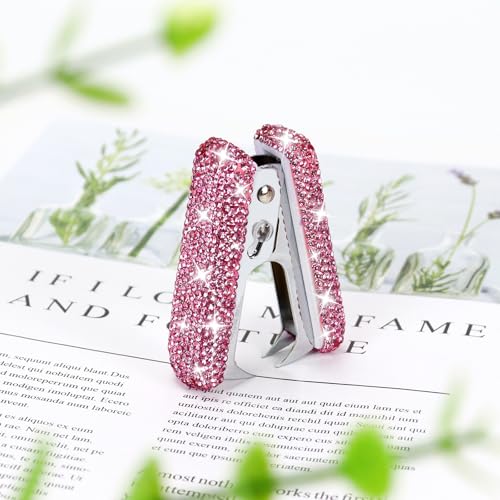 MultiBey Bling Acrylic Staple Remover with Metal Jaws, Shiny Pink - color: Shiny Pink