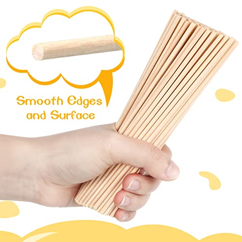 EBOOT 100 Pcs Wooden Dowel Rod 1/8 x 6 Inch Round Wooden Sticks for Crafts
