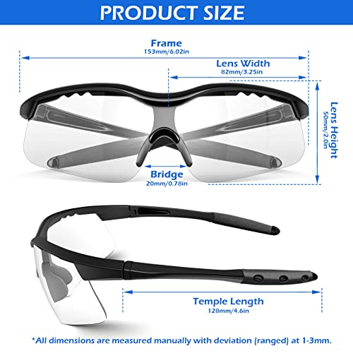 OXG 6 Pack Anti-Fog Safety Glasses, ANSI Z87+ Impact & Scratch Resistant Protective Eyewear for Work, Lab, Construction - color: Clear