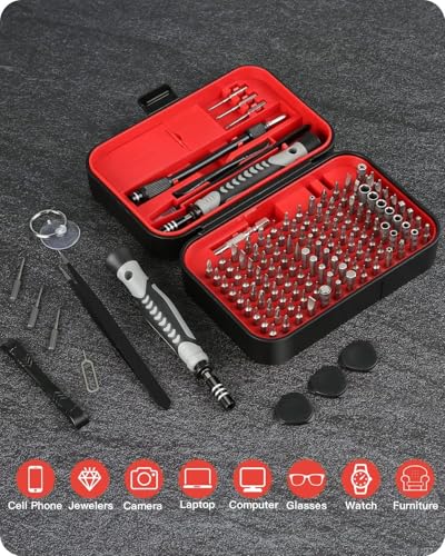 Precision Screwdriver Set, 130 in 1 Mini Screwdriver Set Tool, Red - color: Red, size: 130