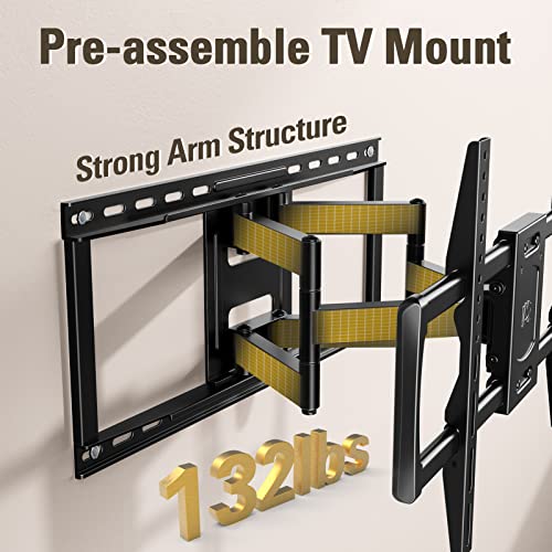 Mounting Dream Full Motion TV Wall Mount for Most 42-90 Inch TV Heavy Duty - size: For 42" to 90" TVs, 24" Studs