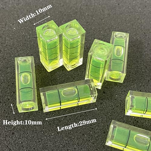 ZUJHPYMI 10Pcs Small Bubble Level 10x10x29mm Mini Square Bubble Spirit Levels Precision Measuring Layout Tools (10x10x29mm, Non-Magnetic) - size: 10x10x29mm, Non-Magnetic