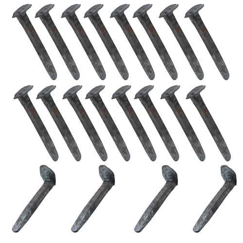 20 Pack Black Railroad Spikes - 4.7 Inch Heavy Duty Rustic Utility Hooks with Rust, Copper Green for Railroad Ties, Industrial Decor, DIY Projects and Home Storage