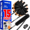 Holikme Dryer Vent Cleaner Kit - 15Ft Flexible Lint Brush for Deep Cleaning - color: Black, size: 15FT