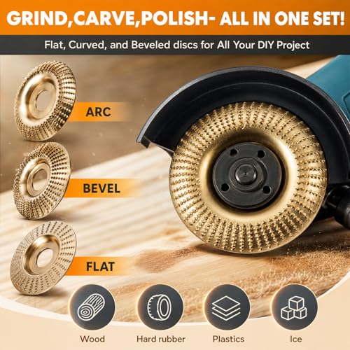 3PCS Angle Grinder Polishing Pad,Upgraded and Thickened Angle Grinder Polishing Pad,Tungstens Carbide Wheel Cuts Wood, for Polishing Buffing
