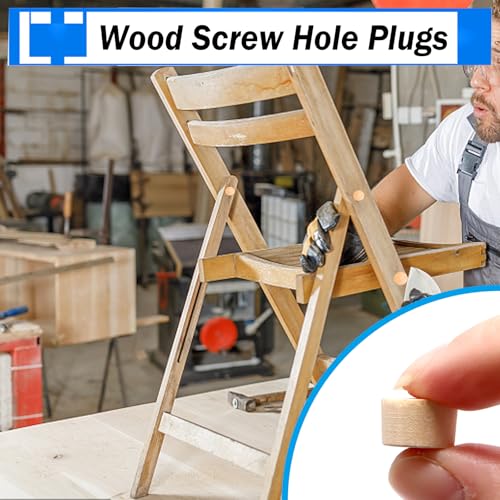 smseace 150Pcs 4-Sizes Wood Plugs 3/16" 5/16"，3/8"，1/2" Wooden Hole Plugs for Holes in Furniture/Table and Chair Legs/Cabinet Reserved Holes/Outdoor Equipment Wood Plugs Assortment Kit - style: Round Wood Plugs