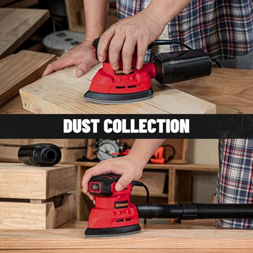 DOVAMAN 130W Detail Sander, 12000RPM Palm Sander Tool - color: B-red