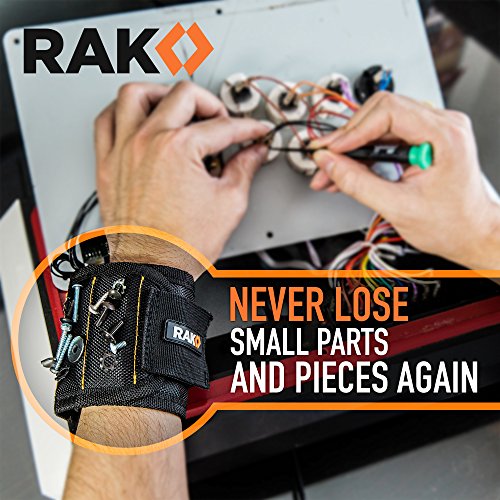 RAK Magnetic Wristband for Tools - Premium Tool Belt for Holding Screws Nails with Powerful Magnets, Birthday Gifts for Men, Cool Gadgets Stuff Gifts for Dad, Husband, Grandpa, Handyman, Him