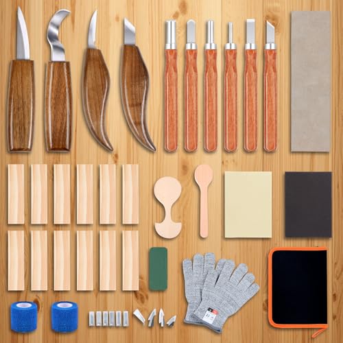 Ninonly 42pcs Wood Carving Tools Kit for Beginners