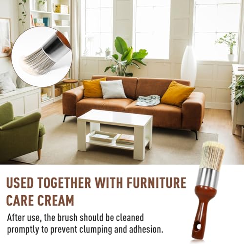 Horse Hair Brush for Leather and Furniture Salve（Long Handle） - size: Large